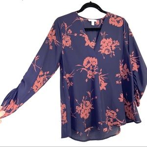 Allison joy evereve floral v neck blouse